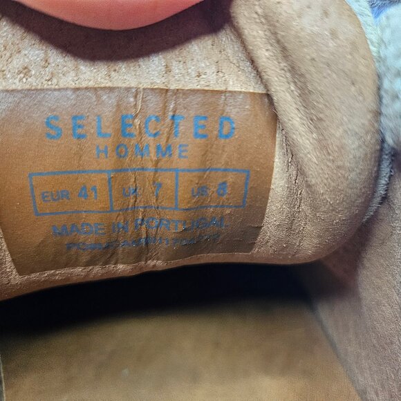 Selected Homme Men's Tan Suede Leather Oxford Lace Up Shoes EU 41/US 8 - Picture 8 of 9